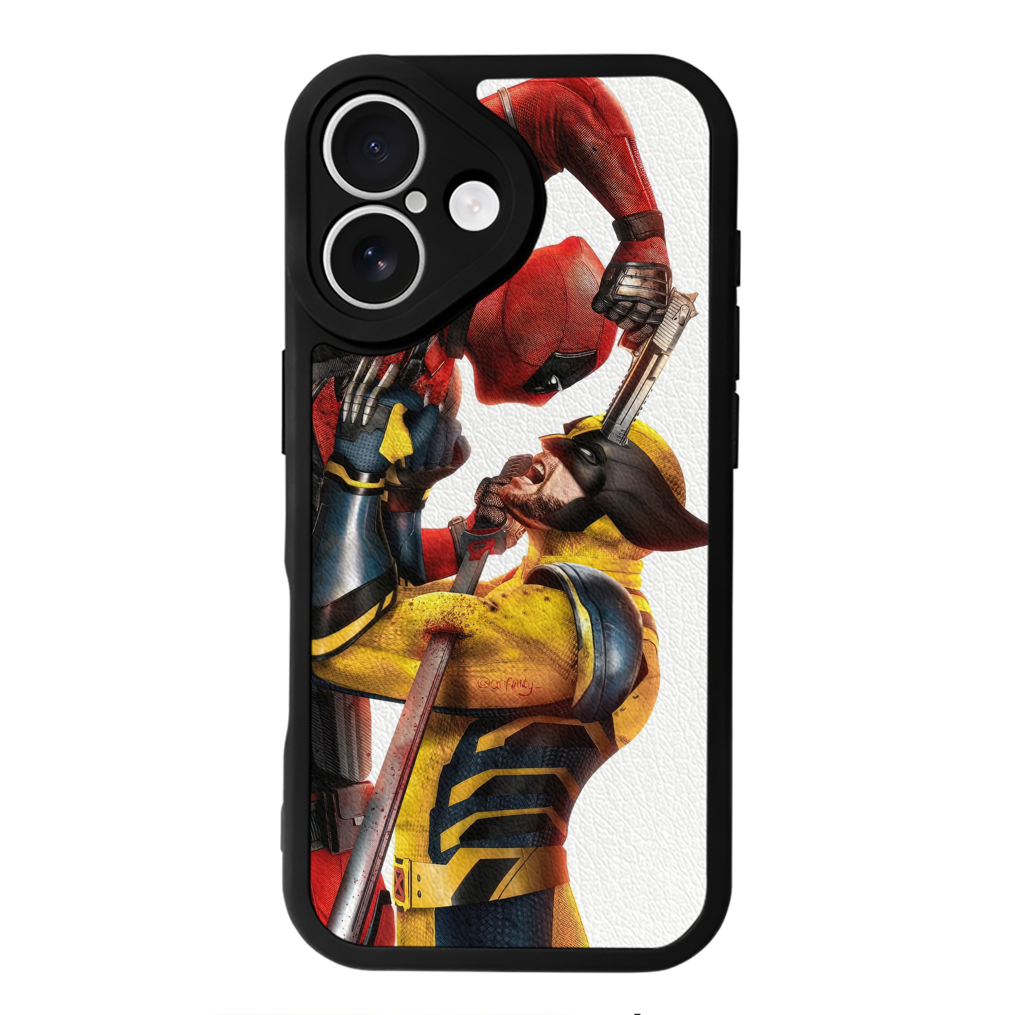（画像用） Deadpool デッドプール 【iPhone 16シリーズ対応】シリコンスマホケース（レザー調） 材質：シリコン